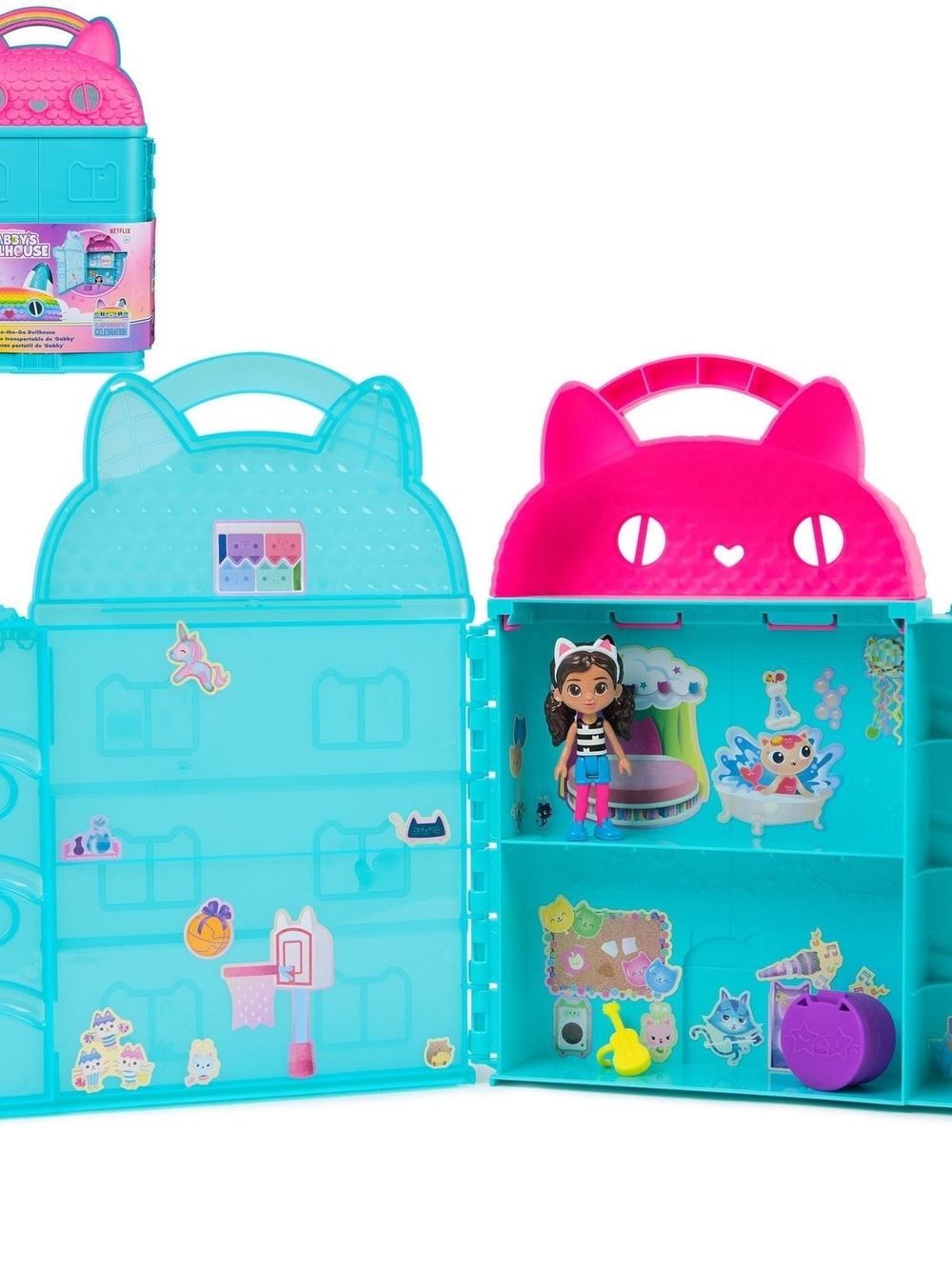 Gabby’s Dollhouse, On-The-Go Dollhouse, 12-Inch Playset with Gabby Girl Toy NIB